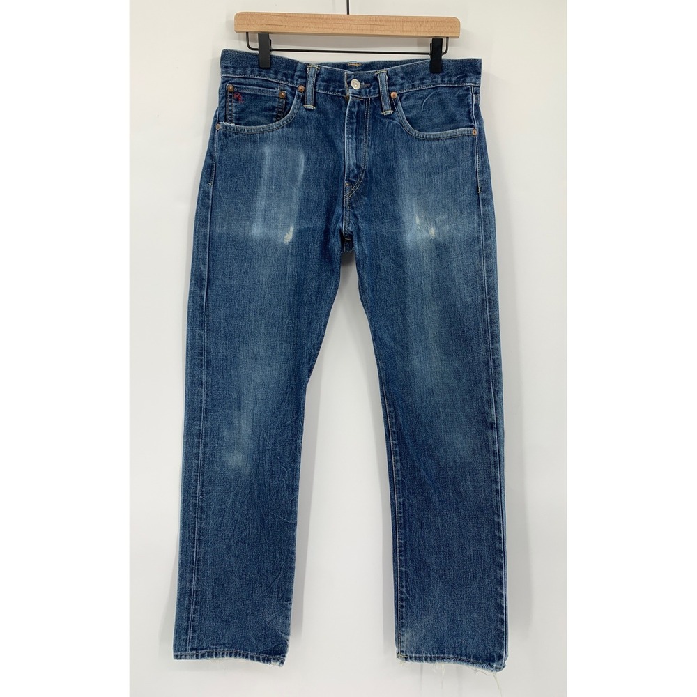 Polo Ralph Lauren Jeans Mens 32x32 Blue Classic Fit 867 Distressed Denim Fade